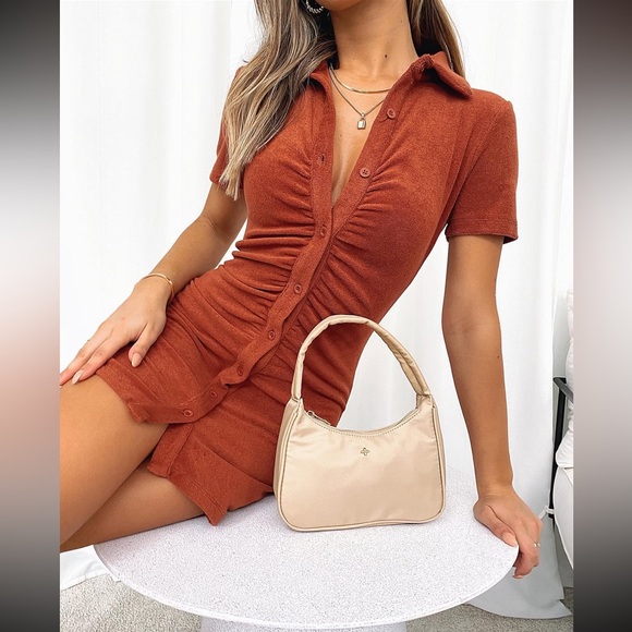 White fox Rust colour Button-Up Dress - Picture 1 of 2